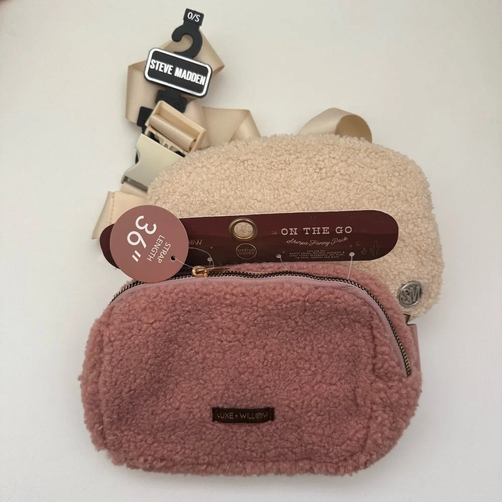 NWT | Sherpa Fanny Pack Bundle | Steve Madden + Luxe & Willow - Picture 2 of 13